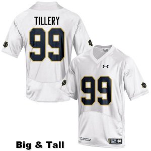 Notre Dame Fighting Irish Men's Jerry Tillery #99 White Under Armour Authentic Stitched Big & Tall College NCAA Football Jersey TFX4099TF